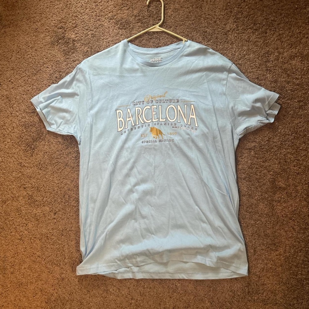 Barcelona Light Blue Men's T-Shirt